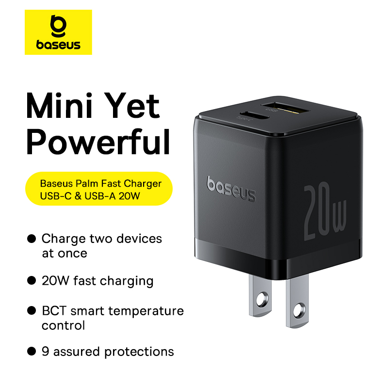Cốc Sạc Nhanh Baseus Palm Fast Charger C+U 20W