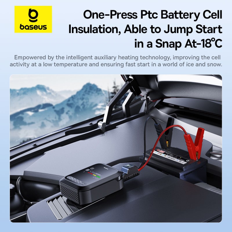 Thiết Bị Cứu Hộ Ô Tô Baseus Super Energy 4 trong 1 | Kích Bình, Bơm Lốp, Sạc Dự Phòng & Đèn Pin