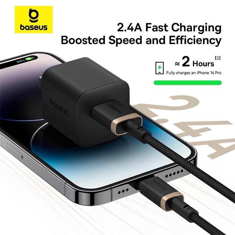 Cáp Sạc Baseus Dura Series USB to Ln 2.4A | Dây Dù Gia Cố Chắc Chắn, Chống Gãy Gập
