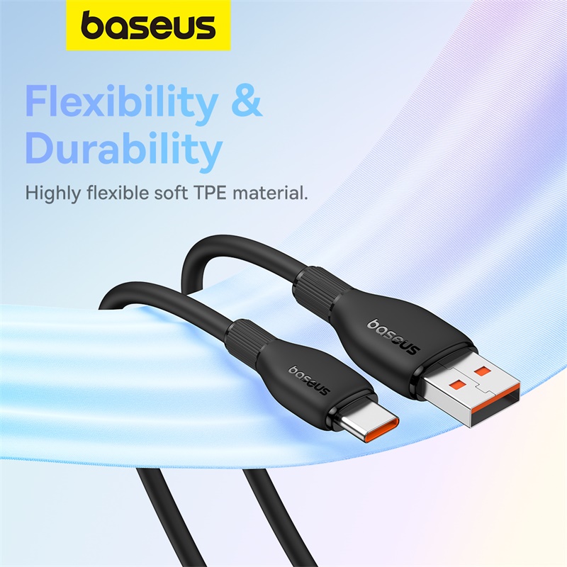 Cáp Sạc Nhanh Baseus Pudding 100W USB to Type-C | Chất Liệu Mềm Mịn, Siêu Bền
