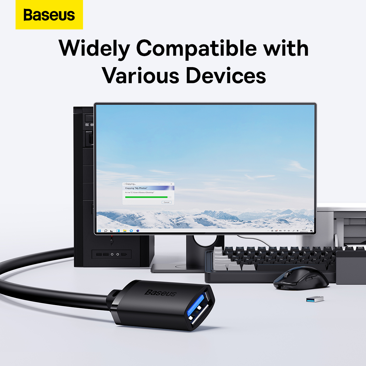 Dây Nối Dài USB 3.0 Baseus AirJoy Siêu Bền | Tốc Độ Cao 5Gbps, Truyền Dữ Liệu Nhanh