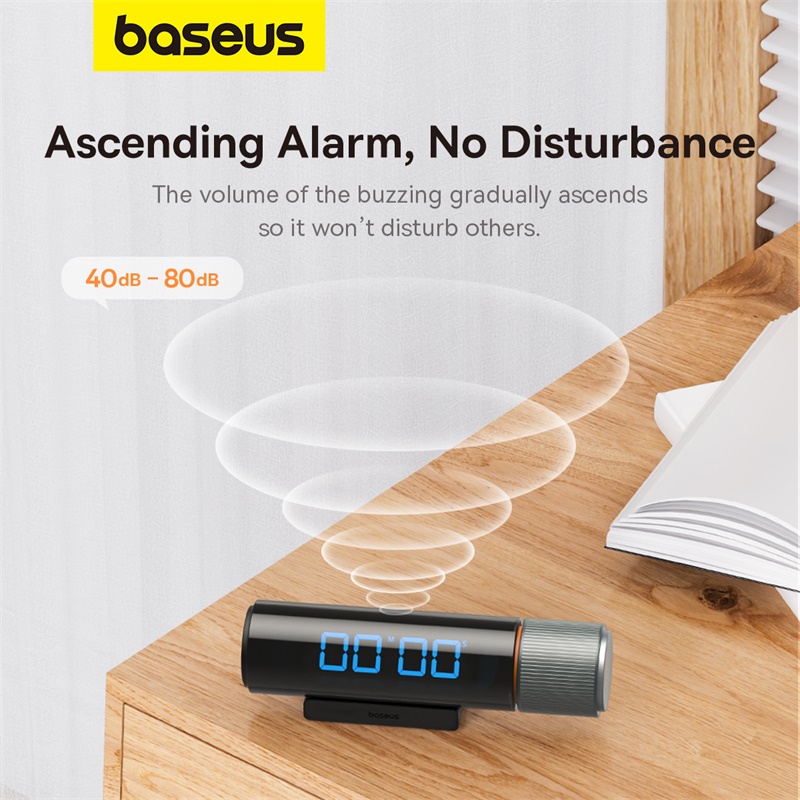 Đồng Hồ Hẹn Giờ Đếm Ngược Baseus Heyo | Đế Hít Nam Châm, Màn Hình LED Xoay Lật