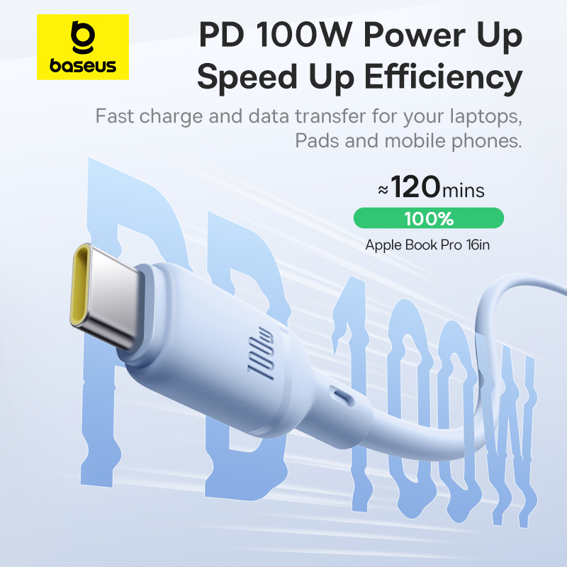 Cáp Sạc Nhanh Baseus Silky 100W PD Type-C to Type-C | Chất Liệu Mềm Mại, Siêu Bền