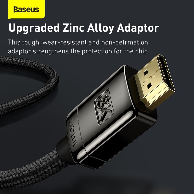 Cáp HDMI 2.1 Baseus High Definition 8K@60Hz | Băng Thông 48Gbps, Hợp Kim Cao Cấp, Hỗ Trợ HDR