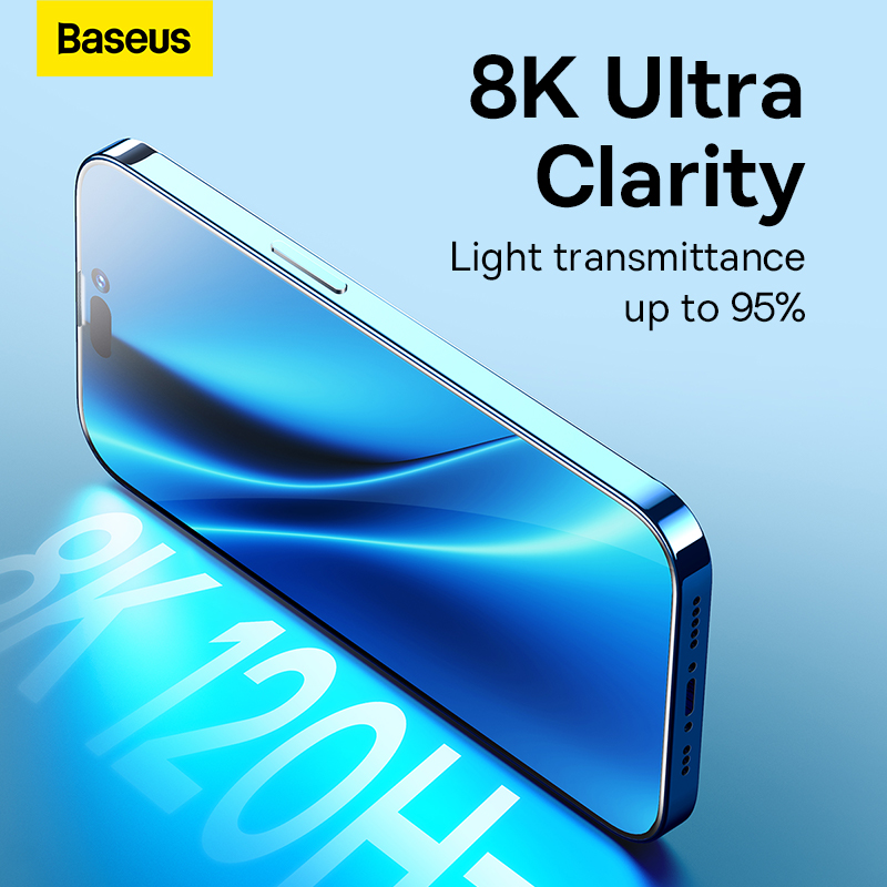 Bộ 2 Kính Cường Lực Baseus Corning Cho iP13/14 | Chống Vỡ 10 Lần, 8K Ultra Clarity, Kèm Khung Dán