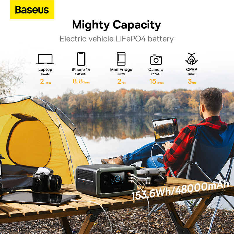Trạm Sạc Di Động Baseus 140W 48000mAh | Sạc Nhanh PD3.1, Siêu Gọn (AC 110V)