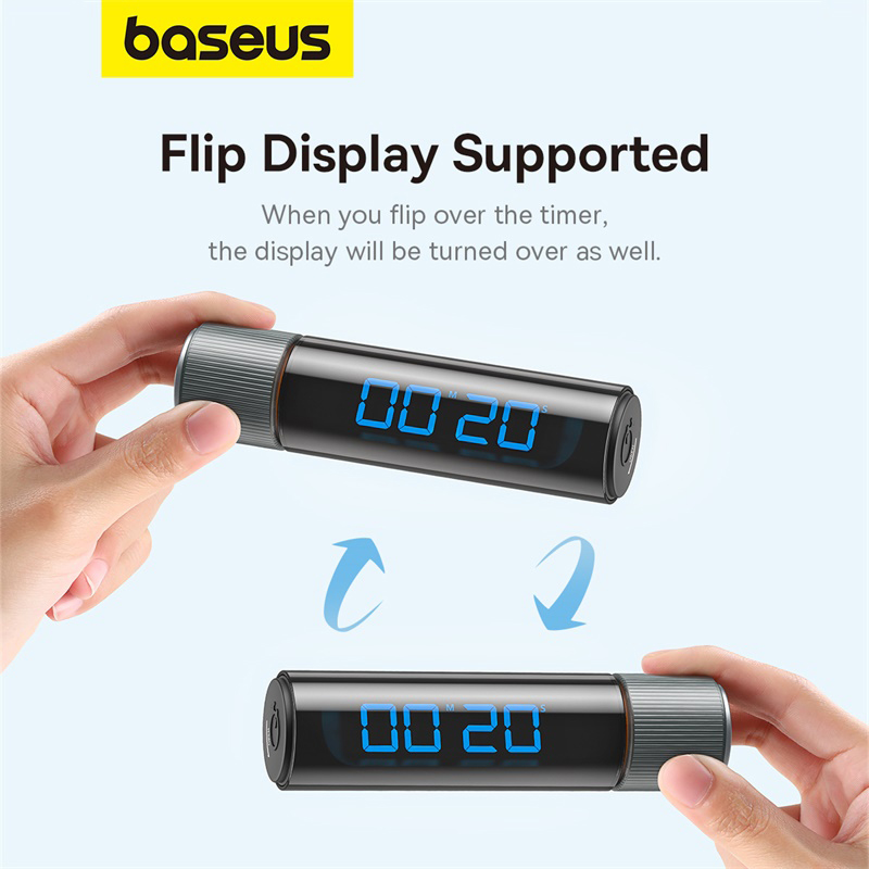 Đồng Hồ Hẹn Giờ Đếm Ngược Baseus Heyo | Đế Hít Nam Châm, Màn Hình LED Xoay Lật