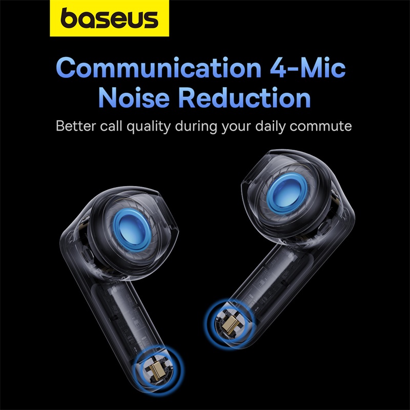 Tai Nghe True Wireless Baseus Bowie E5x | Bluetooth 5.3, Đàm Thoại Chống Ồn, Thiết Kế Trong Suốt
