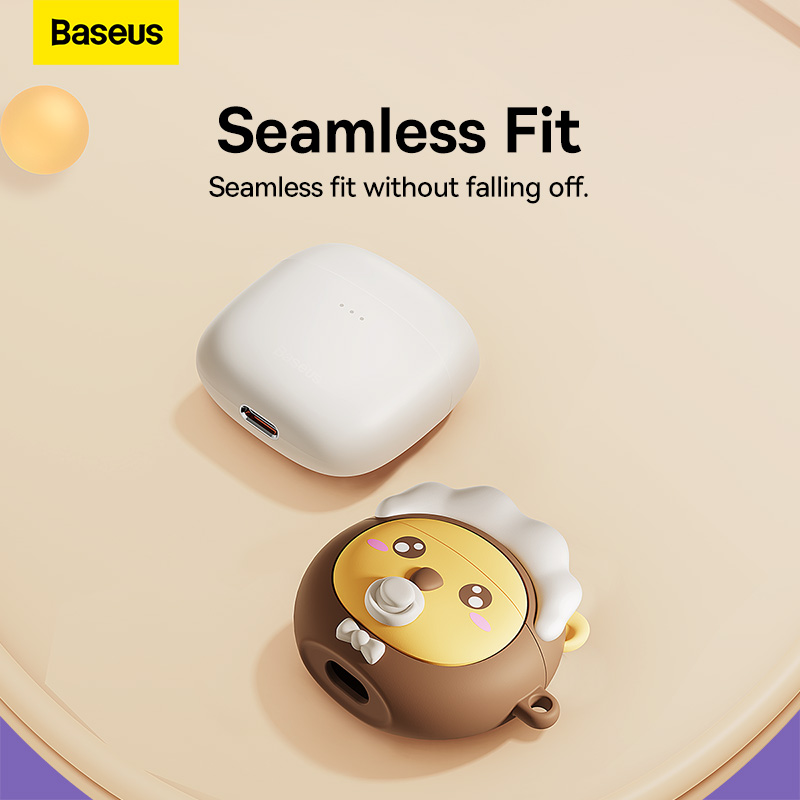 Case Chống Sốc Baseus Cho Tai Nghe Bowie M2 | Chất Liệu Silicon Mềm Mại, Hình Gấu Đeo Kính Cực Ngầu