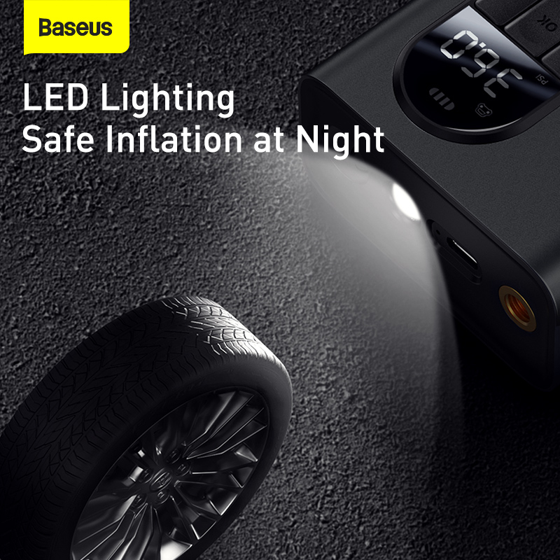 Bơm Điện Tử Mini Baseus Energy Source Pro | Pin Sạc Tiện Lợi & Đèn LED Soi Đêm, Tự Ngắt Khi Đầy