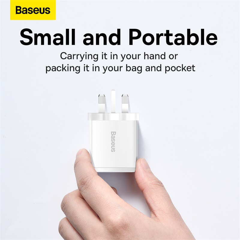 Củ Sạc Baseus Compact 30W Đa Năng 3 Cổng | 2 USB + 1 Type-C, Sạc Cùng Lúc 3 Thiết Bị