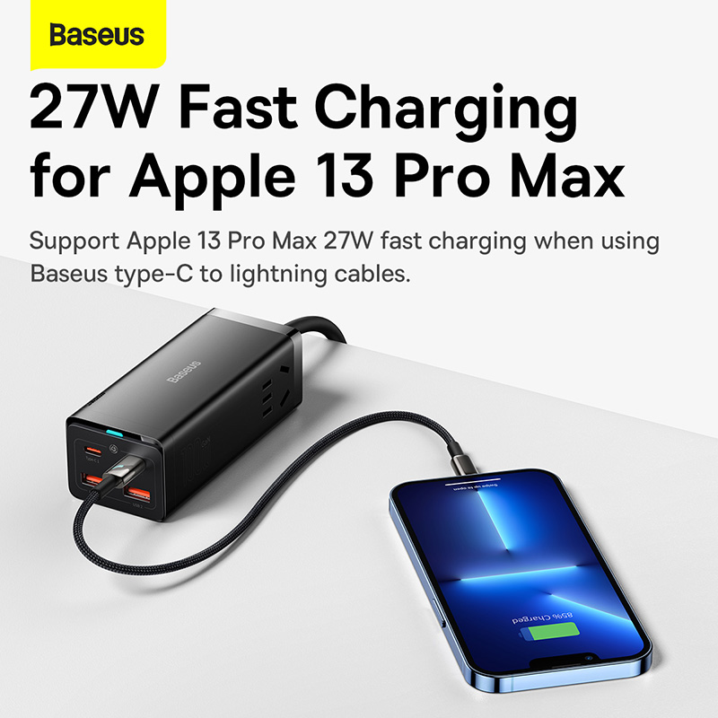 Trạm Sạc Nhanh Baseus GaN3 Pro 100W 6 in 1 | Sạc Laptop, Điện Thoại & Đa Năng, 2AC + 2Type-C + 2USB