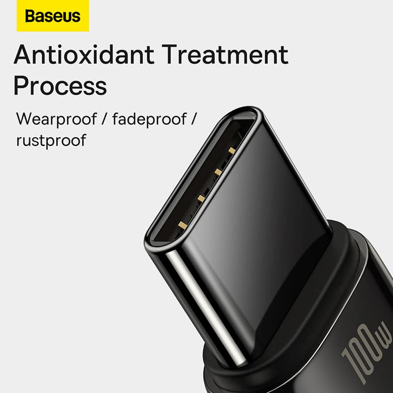 Cáp Sạc Nhanh Baseus 100W 6A USB to Type-C | Dòng Tungsten Gold, Hợp Kim Kẽm, Dây Dù