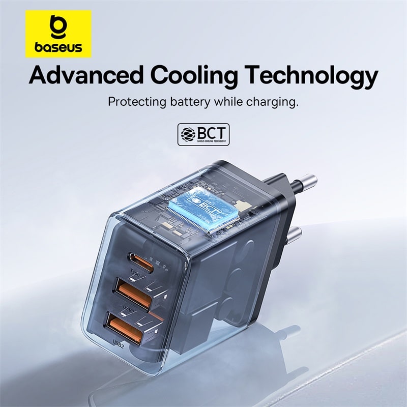 Cốc Sạc Nhanh OS-Baseus Cube Fast Charger 30W (2USB + Type-C)
