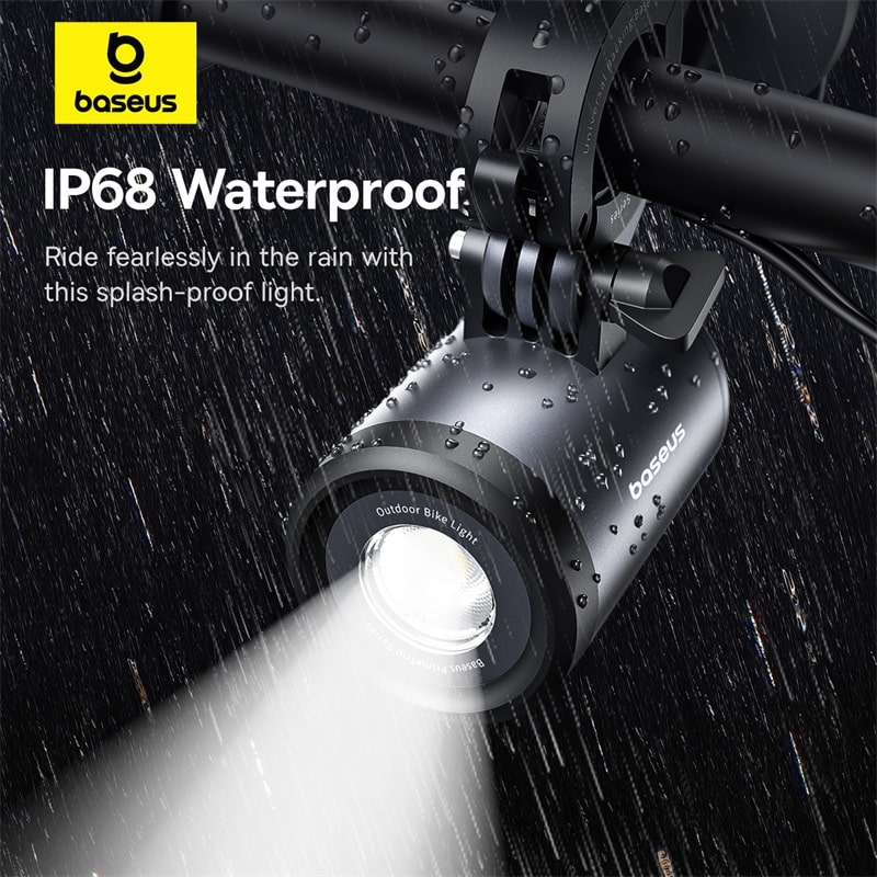 Bộ Giá Đỡ Điện Thoại & Đèn Pin Xe Đạp Baseus | Chống Rung Lắc, Đèn Siêu Sáng 2 Màu