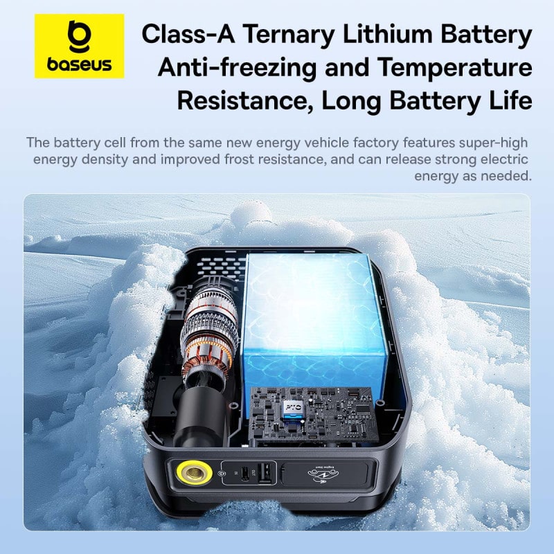 Thiết Bị Cứu Hộ Ô Tô Baseus Super Energy 4 trong 1 | Kích Bình, Bơm Lốp, Sạc Dự Phòng & Đèn Pin