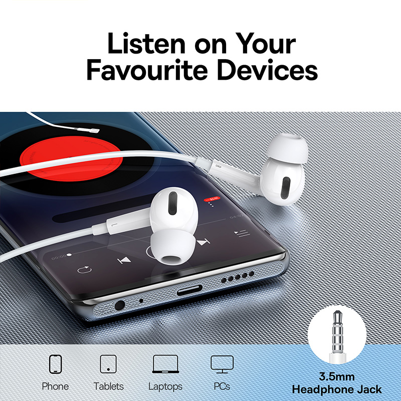 Tai Nghe Nhét Tai Baseus H18 Cổng 3.5mm | Âm Bass Mạnh Mẽ, Êm Tai, Có Mic