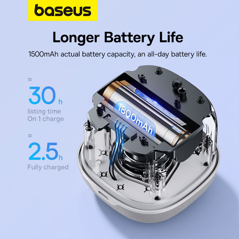 Loa Bluetooth Mini Baseus AeQur V2 | Âm Thanh Vòm 360 Độ, Bass Mạnh Mẽ, Pin Cực Trâu 30 Giờ