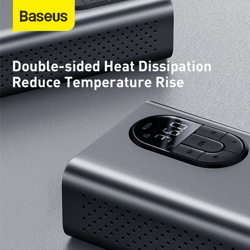 Bơm Lốp Xe Hơi Baseus Energy Source Không Dây | Tự Động Ngắt Khi Đủ Áp Suất, Màn Hình Kỹ Thuật Số