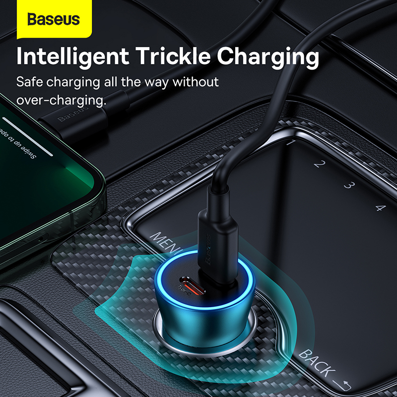 Tẩu Sạc Baseus Golden Contactor Pro 40W 2 Cổng Type-C | Sạc Nhanh 2 Thiết Bị, Công Nghệ BPS, Đèn LED