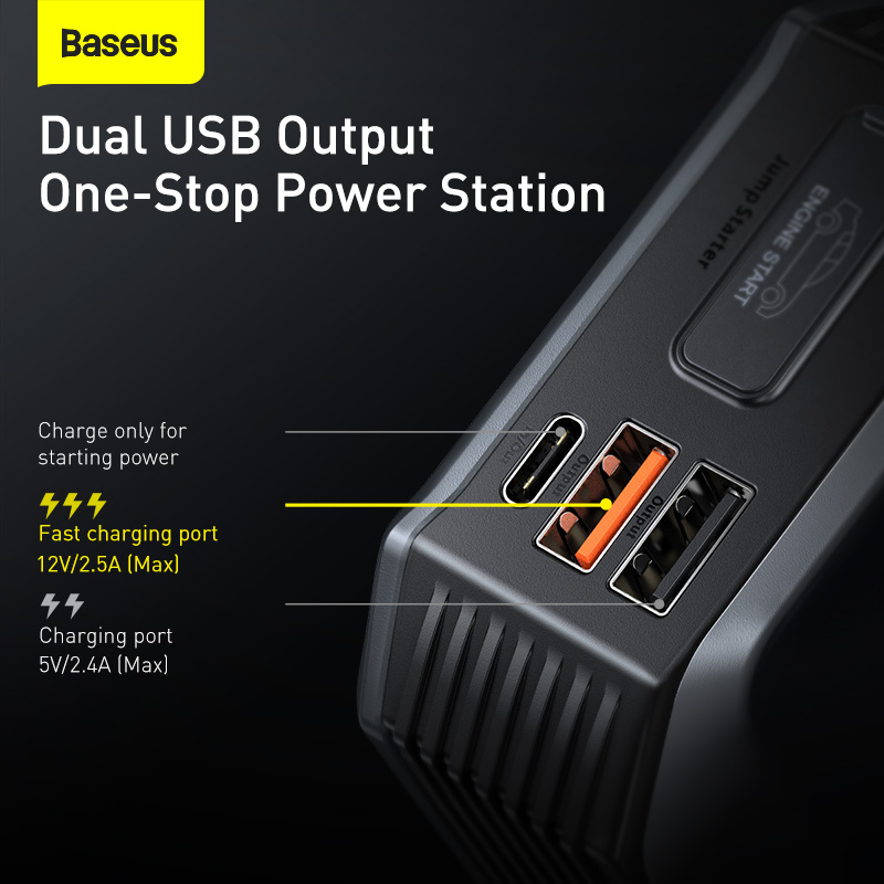 Bộ Kích Bình Ô Tô Baseus Super Energy Max 2000A | Pin Dự Phòng 20000mAh Kích Nổ Máy Xăng Dầu 12V