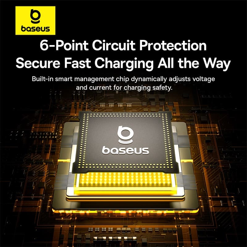 Tẩu Sạc Baseus 30W Kèm Cáp Lò Xo | Sạc 2 Thiết Bị, Có Tay Cầm Kéo Ra Tiện Lợi