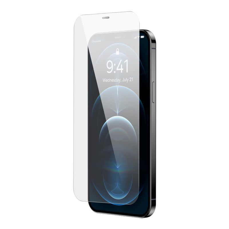 Bộ 2 Kính Cường Lực Baseus Crystal Cho iP12 | Full Màn Hình, Kèm Khung Tự Dán