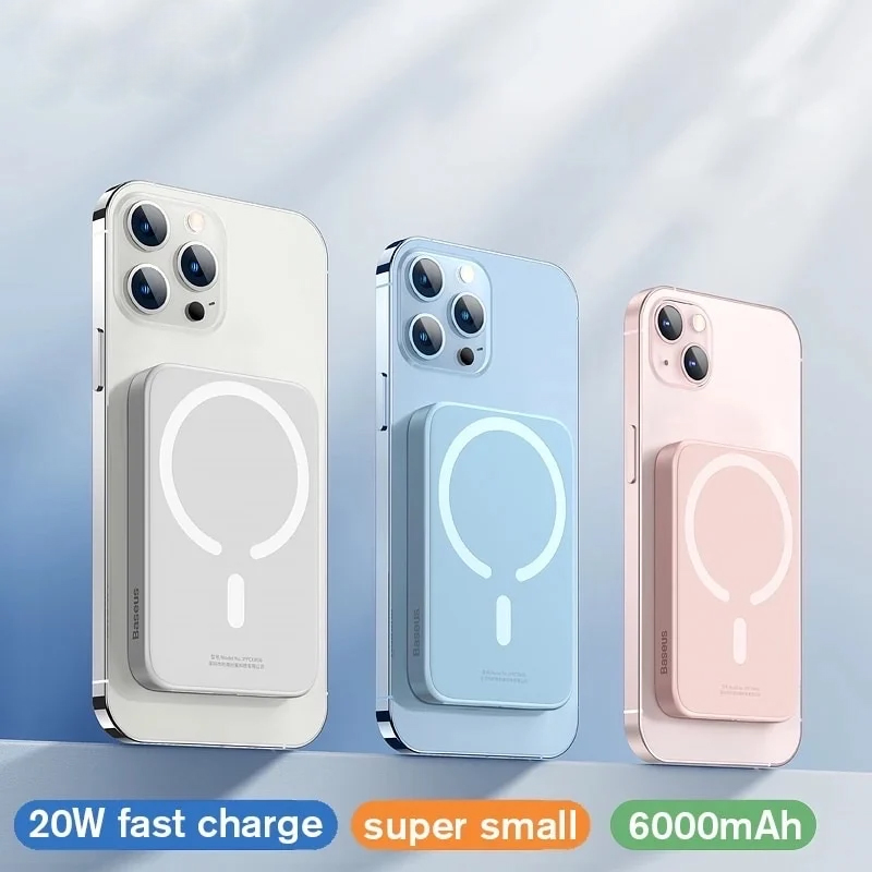Pin Sạc Dự Phòng Nam Châm Baseus Magnetic | Hít Không Dây, Sạc Nhanh 20W, 6000/10000mAh