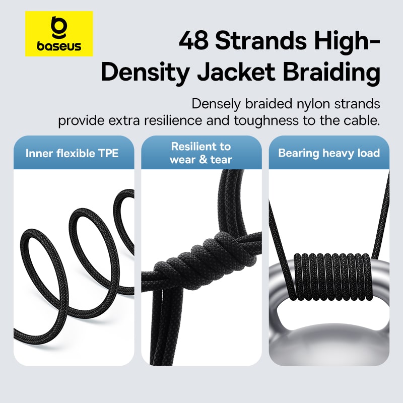 Cáp Sạc Baseus Gem 20W Type-C to Ln | Sạc Nhanh PD, Bền Bỉ, Chính Hãng