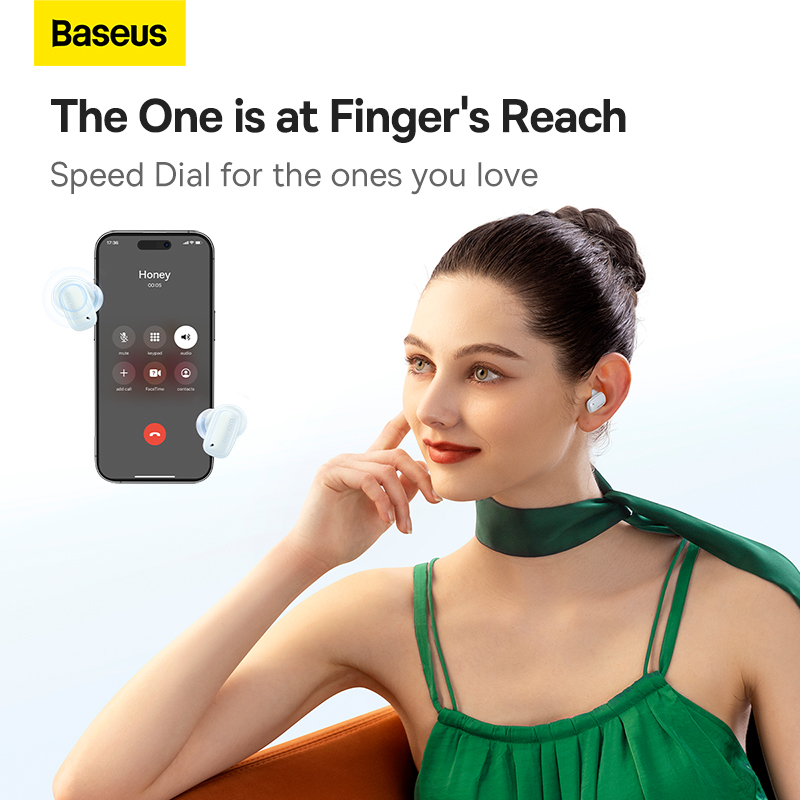 Tai Nghe Bluetooth Baseus AirNora 2 | Hộp Vải Nhung Kèm Gương, Chống Ồn ANC