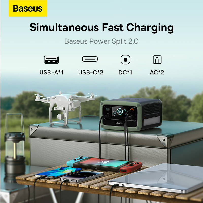 Trạm Sạc Di Động Baseus 140W 48000mAh | Sạc Nhanh PD3.1, Siêu Gọn (AC 110V)