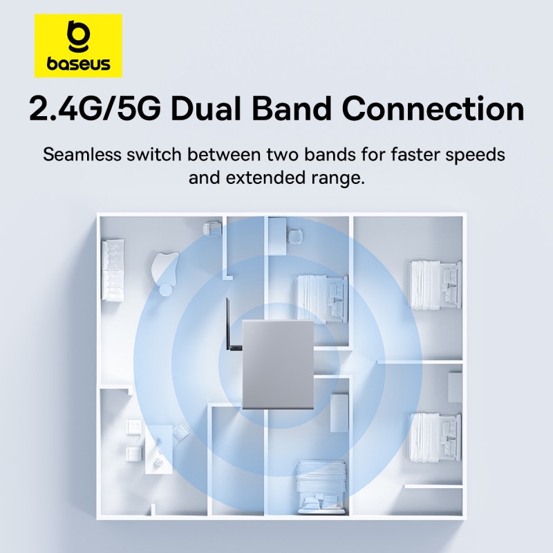 Bộ Chuyển Đổi USB Wifi Baseus FastJoy | Nâng Cấp Mạng Cho PC, Tăng Cường Sóng Wifi