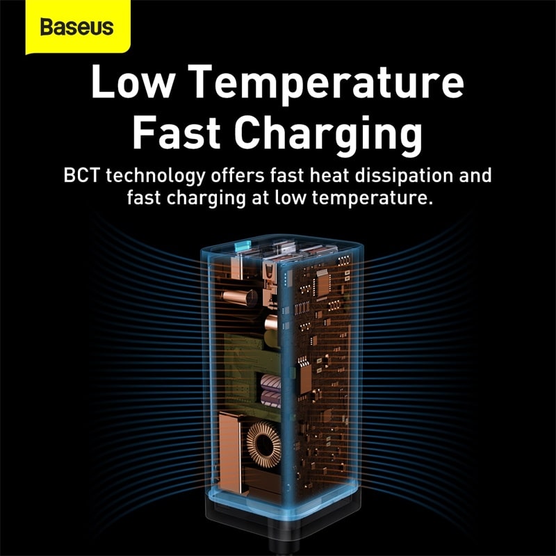 Bộ Sạc Baseus GaN3 Pro 100W Để Bàn | 4 Cổng (2C+2U) Sạc Nhanh Laptop & Điện Thoại