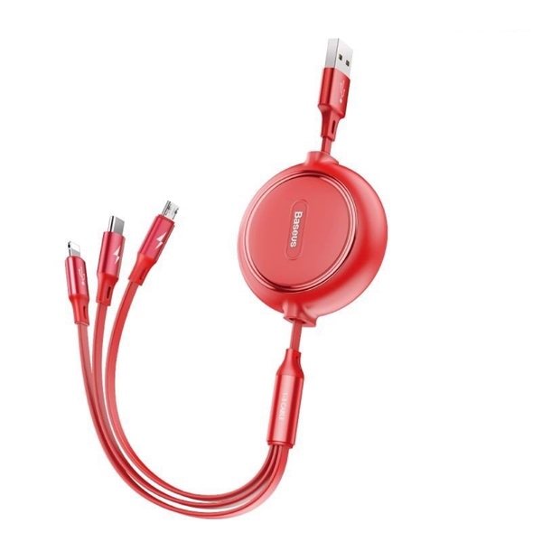 Cáp Sạc Dây Rút Baseus Golden Loop 3.5A | Tùy Chỉnh Độ Dài, Sạc & Truyền Dữ Liệu, USB to M+L+C