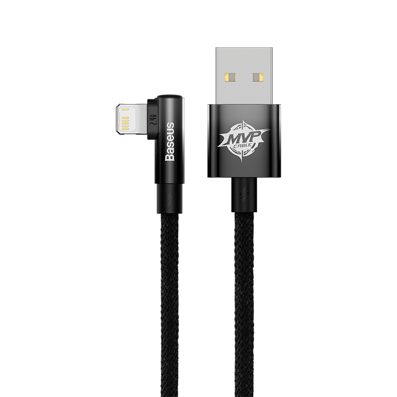 Cáp Sạc Chơi Game Baseus MVP 2 2.4A USB to Ln | Đầu Gập 90 Độ, Không Vướng Tay