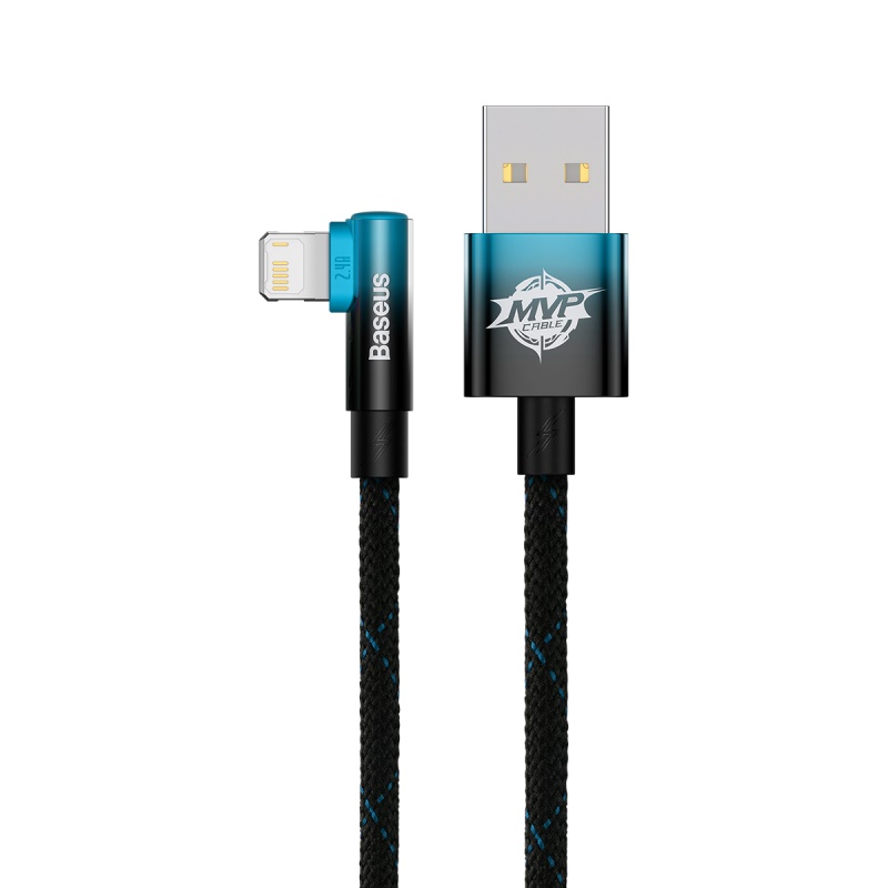 Cáp Sạc Chơi Game Baseus MVP 2 2.4A USB to Ln | Đầu Gập 90 Độ, Không Vướng Tay