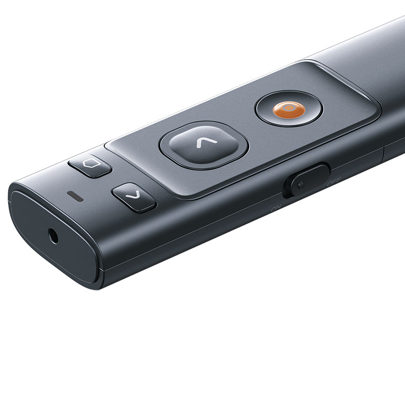 Bút Laser trình chiếu Baseus Orange Dot Wireless Presenter cho Laptop/ Macbook (100m. 2.4Ghz USB/Type C Receiver, Wireless Remote Control, Red Laser Pointer/ Presenter)