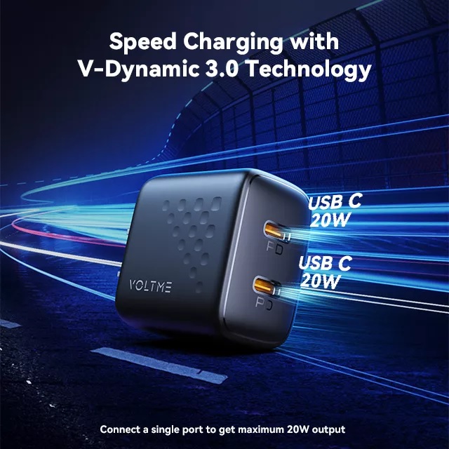 Cốc Sạc Nhanh Voltme Revo 20 Duo Lite 20W (Type-C + Type-C)