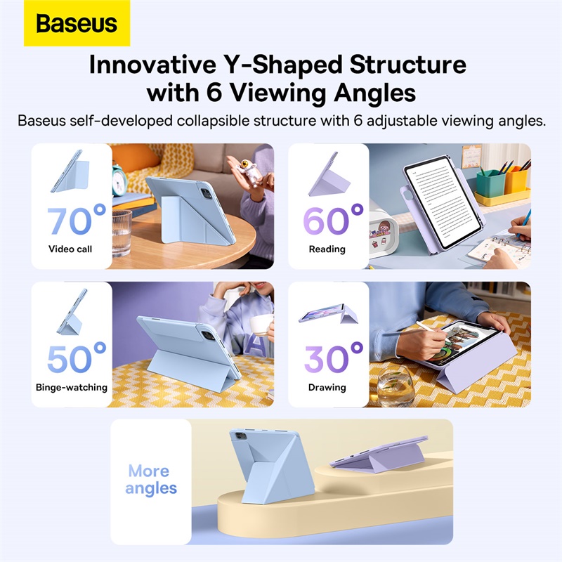 Bao Da Baseus Minimalist Cho Máy Tính Bảng | Thiết Kế Nam Châm Tháo Rời 2 trong 1