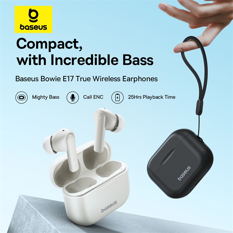 Tai Nghe TWS Baseus Bowie E17 | Bluetooth 5.3, Âm Bass Sống Động, Khử Ồn Đàm Thoại ENC