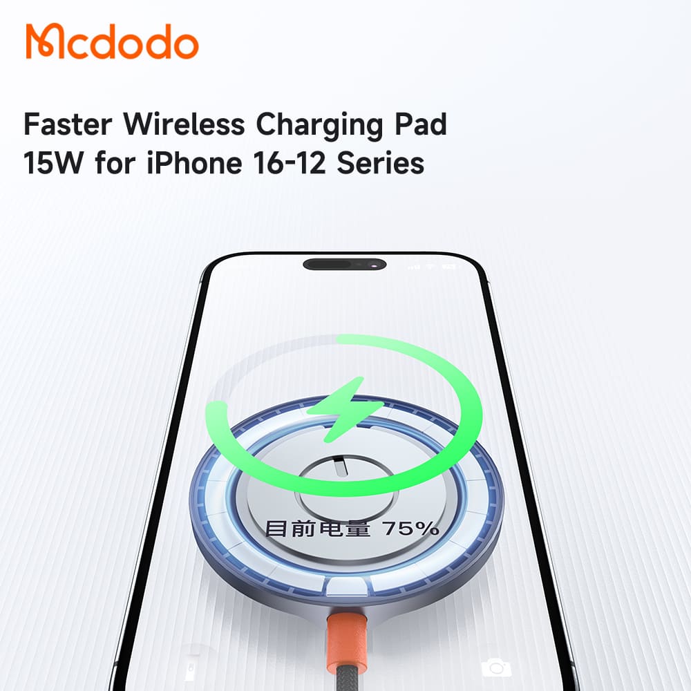 Sạc Không Dây Từ Tính Mcdodo MagQ 15W | Siêu Mỏng Nhẹ, Tương Thích Qi2