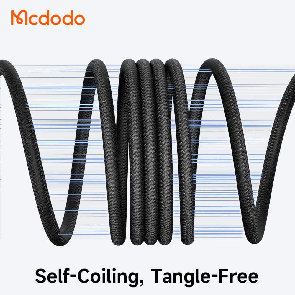 Cáp Sạc Nhanh Mcdodo Type-C to Dual Type-C 100W Self-Winding Smart Cable 100W