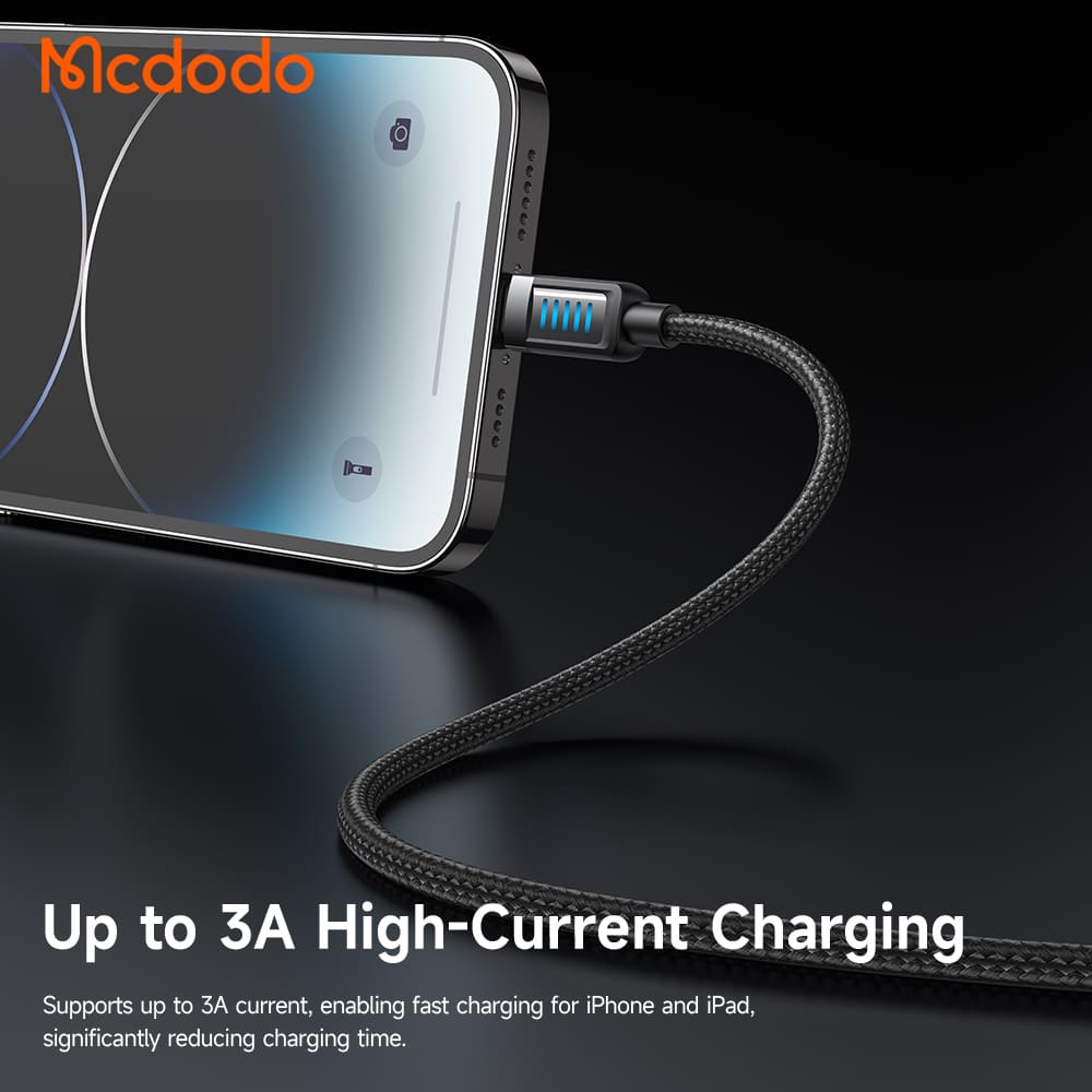 Cáp Sạc Mcdodo Cab Vision USB to Ln 12W | Đèn LED Độc Đáo, Chống Đứt Gãy