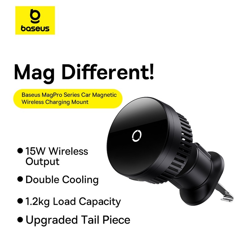 Giá Đỡ Ô Tô Baseus MagPro 15W | Sạc Từ Tính, Tản Nhiệt Quạt Chủ Động, Hít Cực Chắc