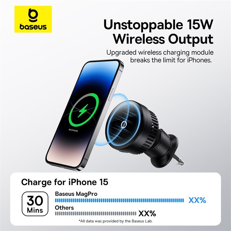Giá Đỡ Ô Tô Baseus MagPro 15W | Sạc Từ Tính, Tản Nhiệt Quạt Chủ Động, Hít Cực Chắc