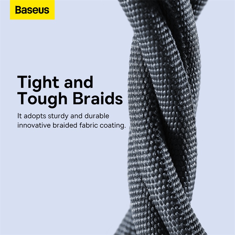 Cáp Sạc Baseus Crystal Shine USB to Ln 2.4A | Bện Vải Thời Trang, Bền Bỉ 1.2m/2m