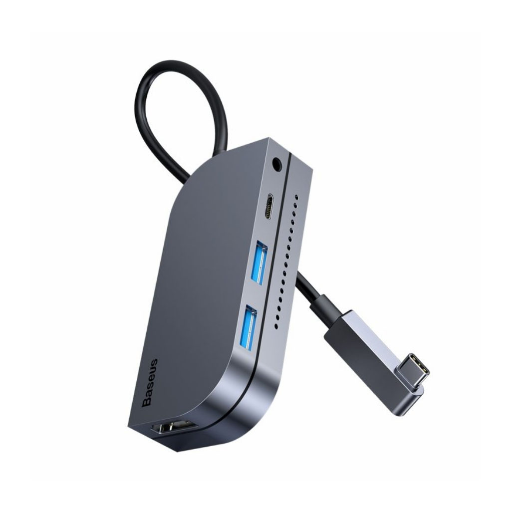 Hub chuyển 6 trong 1 Baseus Bend Angle No.7 dùng cho iPad Pro 2018 11/12.9 inches (Type C to USB3.0+ HDMI + SD/Micro SD + Audio 3.5mm+C PD, Extended InterfacesHub)