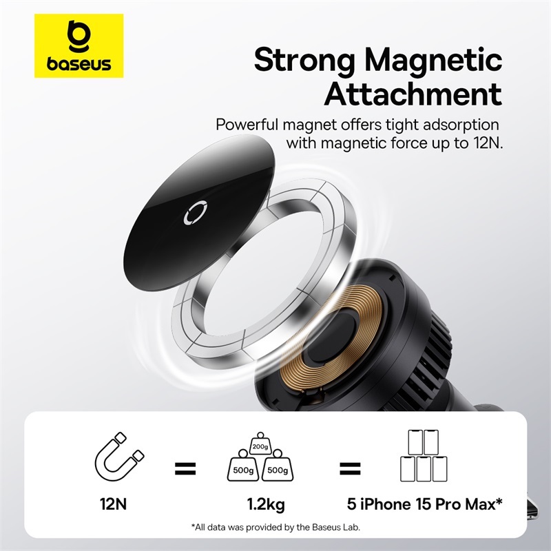 Giá Đỡ Ô Tô Baseus MagPro 15W | Sạc Từ Tính, Tản Nhiệt Quạt Chủ Động, Hít Cực Chắc