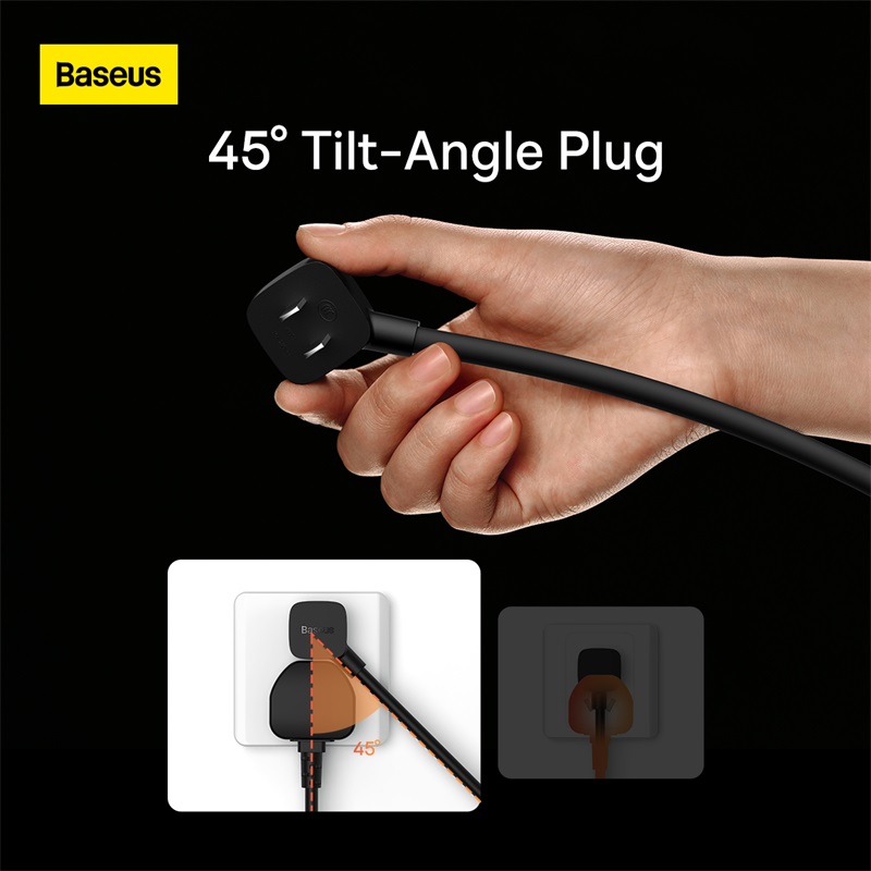 Ổ Cắm Nối Dài Baseus PowerCombo 1.0m | Kèm Đầu Chuyển Du Lịch UK/EU, Chịu Tải 2500W
