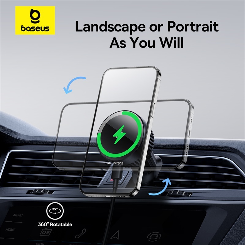 Đế Giữ Điện Thoại Tích Hợp Sạc Không Dây Baseus MagPro Series Magnetic Wireless Charging Car Mount Air Vent Version 15W